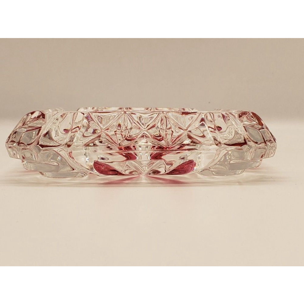 Genuine Lead Crystal Hand Cut Ashtray Western Germany Old Vintage Glass 6"×6" - Picture 5 of 5